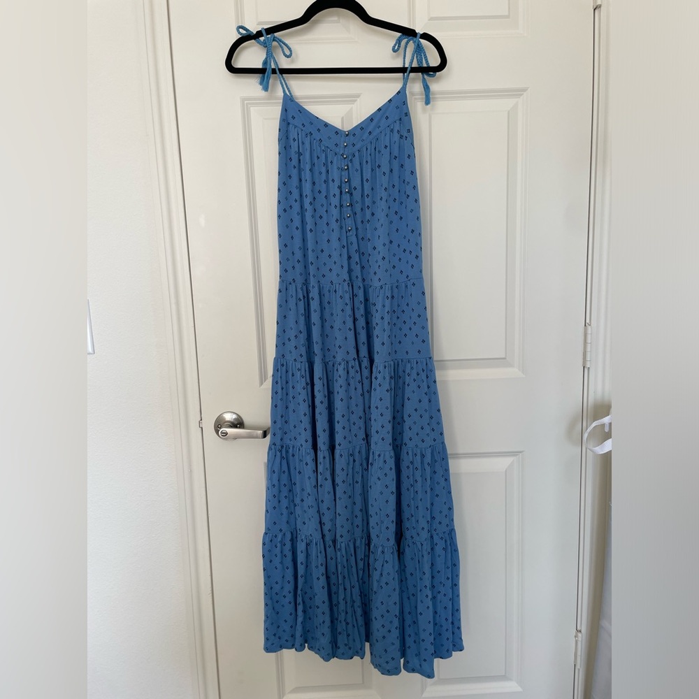 Lucky Brand Blue Maxi Spaghetti Dress Size Xs